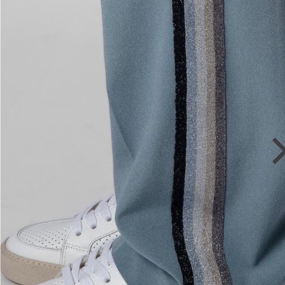 Zadig & Voltaire Pomy pants with shimmer stripe blue sz 36 track pant - sz 6 - Picture 4 of 9